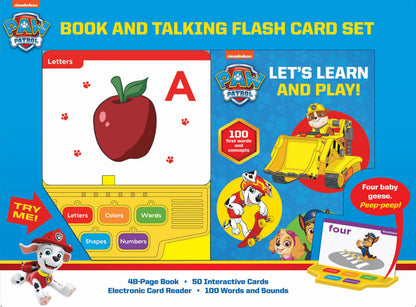 PAW Patrol - Let's Learn and Play! Book and Talking Flash Card Sound Book Set - PI Kids