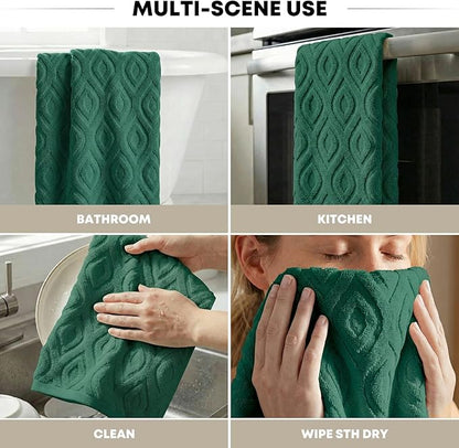 Artoid Mode 1 Pc Dark Green 3D Diamond Grid Jacquard Hand Towels