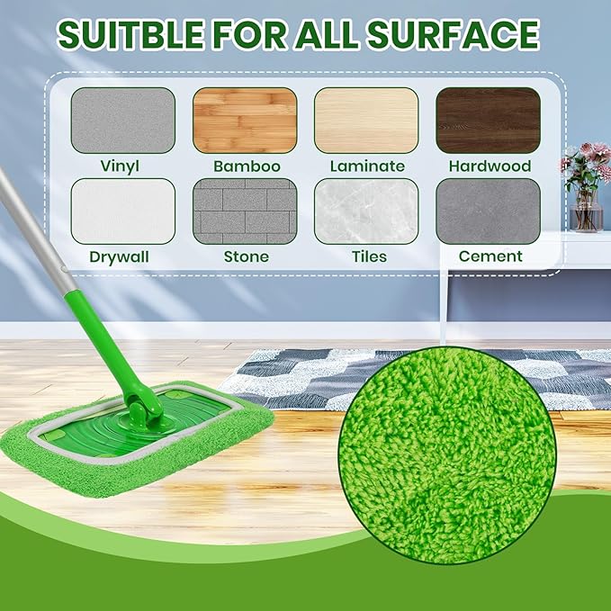 6 Pack Reusable Microfiber Mop Pads