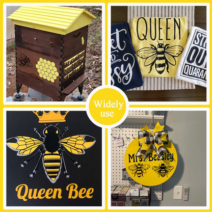 Bee Honeycomb Stencil, Reusable Bee Stencils for Painting on Wood Signs Furniture DIY Crafts Wall Canvas Fabric Plastic Drawing Template Hexagon Paint Wood Burning Stencils (bee)