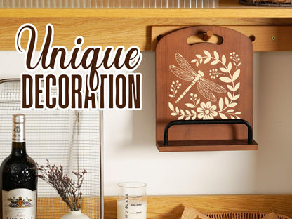 INNObeta Cookbook Stand for Kitchen Counter, Adjustable Tablet Recipe Book Holder, Perfect Gifts for Women, Mom, Grandma on Birthday, Unique Kitchen Decor, Dragonfly