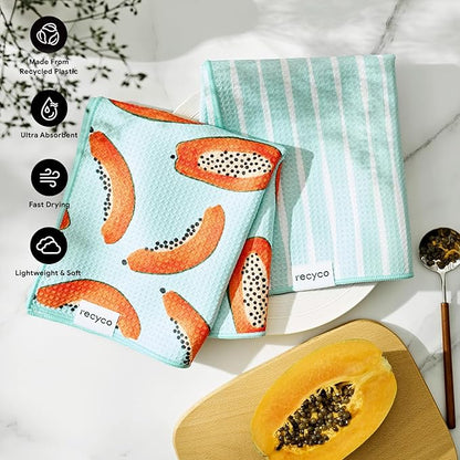 RECYCO Waffle Kitchen Towel Set of 2