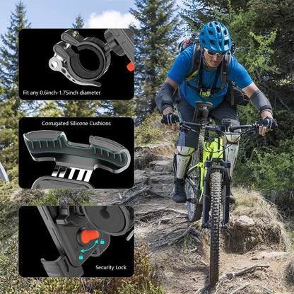 Marspeeder Bike Phone Holder Mount, [Super Stable Metal] Motorcycle Phone Mount with Security Lock, Bicycle Phone Holder Handlebar with Soft Cushion & Adjustable Clip Compatible with 4.7''-6.8'' Phone