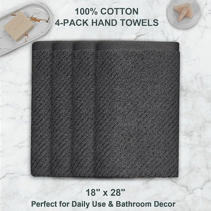 VOOVA & MOVAS Gray Hand Towels for Bathroom, Large 18" x 28"