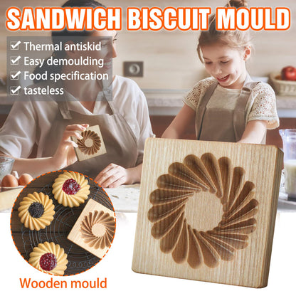 Wooden Cookie Biscuit Mold, 3D Baking Mold, Embossing Craft Decorating Baking Tool, Suitable for Halloween Thanksgiving Christmas Kitchen DIY (Shape E 10 * 10 * 2)