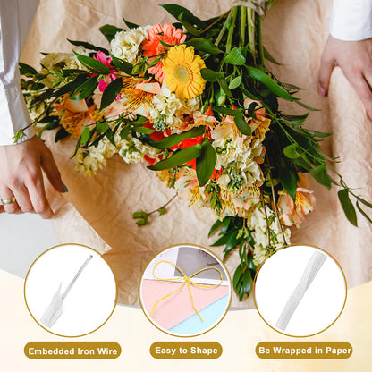 uxcell 164 Feet Floral Bind Wire Wrap Twine, 2mm Floral Wire Vine Bind Wire Rustic Craft Wire for DIY Projects Flower Bouquet Wreath Gift Wrapping Wedding Decoration White
