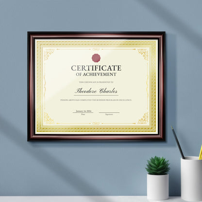 SUNEE 100 Sheets Certificate Papers - Blank Gold Foil Border, 8.5x11 for Diploma, Certificates, Participation Awards, Document Cardstock Paper and Inkjet Printer Friendly (Ivory)