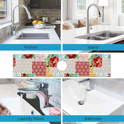 Kitchen Sink Splash Guard Faucet Mat Super Absorbent Fast Drying Mat Sink