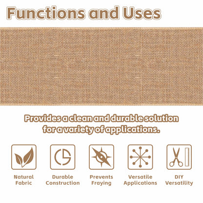 40“ x 40 Feet Natural Burlap Fabric Roll, High Density Jute Fiber, Multipurpose Burlap Tree Wrap for Decorations, DIY Crafts, Weed Barrier, Outdoor Plant, Gardening, Party Decor