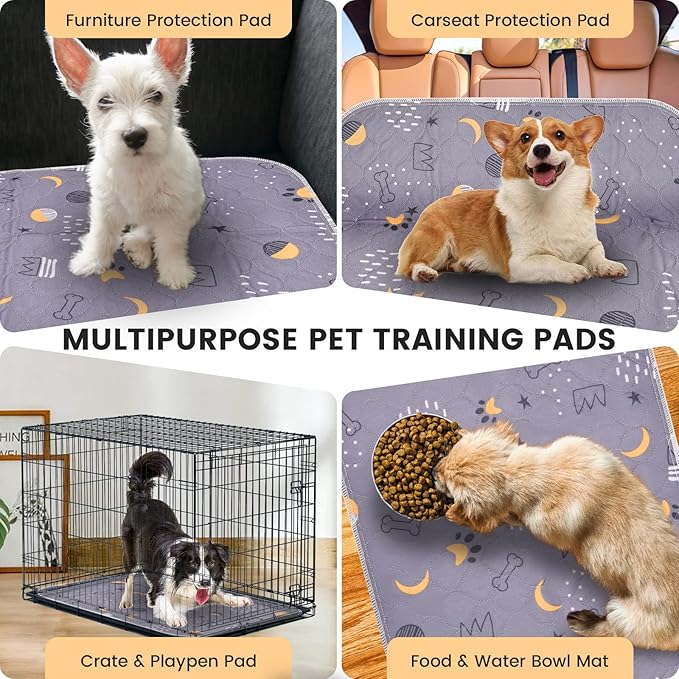 UPSKY Washable Pee Pads for Dogs 2 Pack 36"x41" Reusable Puppy Pads Waterproof Pet Training Pads, Non-Slip Dog Mats Fast Absorbent Whelping Pads for Playpen, Potty, Crate, Bed