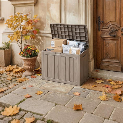 50 Gallon Package Delivery Boxes for Outside, Package Delivery Box with Lockable Secure, Waterproof for Garden, Backyard, Patio & Lawn, Grey