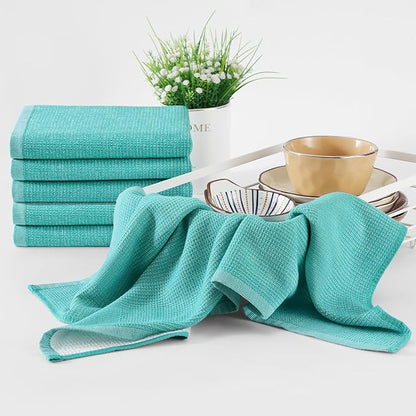 Homaxy Premium Kitchen Towels, Large Cotton Kitchen Hand Towels, Flat and Terry