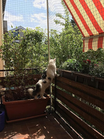 Cat Netting Balcony 10 * 26ft Pet Mesh Fence for Balcony Black Nylon Balcony Netting for Pets Anti-Fall Cat Net for Balcony and Windows