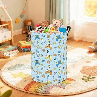 HUNRUNG Laundry Hamper, Large Canvas Fabric Lightweight Storage Basket Toy