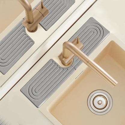 Diatomite Sink Faucet Splash Guard U Shape, Mordern Faucet Handle Drip Catcher