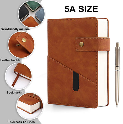 Lined Journal Notebook for women men,368 Pages Hardcover Leather Journals for Writing, A5 Journaling Notebooks,Daily Journals Notebook for Work Note Taking,Travel,Business,School , 5.7"×8.3" (Brown)
