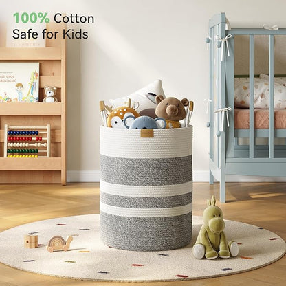 62L Striped Laundry Hamper