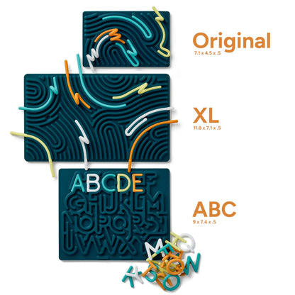 Pushpeel Advanced ABC Tracing Puzzle Board (Best for Ages 4+) – Silicone Learning Toy for Pre-Writing & Fine Motor Skills – Quiet Sensory Travel Activity Toy for Kids – Uppercase Alphabet, Granite