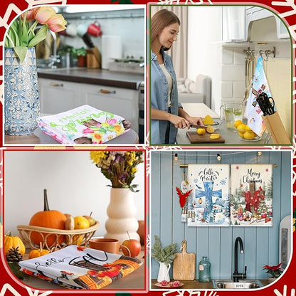 12 Pcs Seasonal Kitchen Towels Set