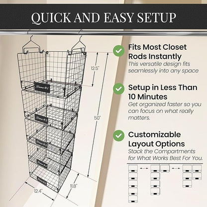 DECOLURE 5-Tier Adjustable Hanging Closet Organizer – Maximize Hanging Storage