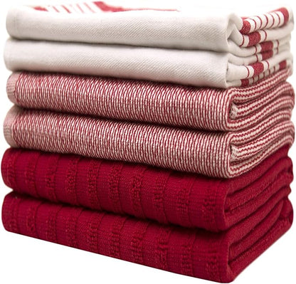 Premium Kitchen Towels | Large Cotton Dish Towels | Flat & Terry Highly