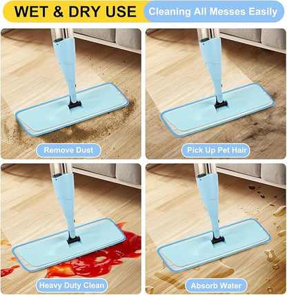 16.5 inch Reusable Mop Pads Microfiber Spray Mop Replacement Heads