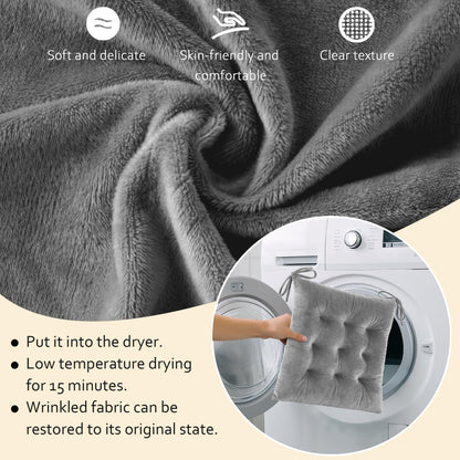 ELFJOY Rocking Chair Cushion Large Rocking Chair Pads with Ties Premium Tufted High Back and Seat Cushion 2 Piece Set Grey