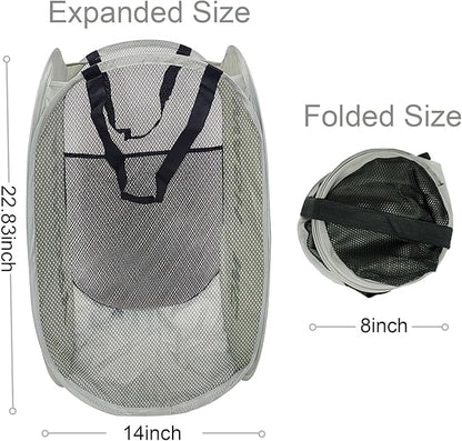 Larpur Pop Up Laundry Baskets, 2 Pack Mesh Laundry Hampers