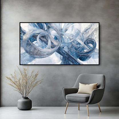 Large Wall Art for Living Room Bedroom Office Entryway, Gray White Modern Abstract Luxury Framed Crystal Porcelain Wall Decor, Waterproof Easy Clean Artwork for Home Hotel Restaurant Spa 24x48 Inch