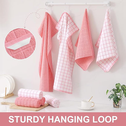 Homaxy Premium Cotton Kitchen Towels 16"x 28", Large Natural Ring Spun 390 GSM