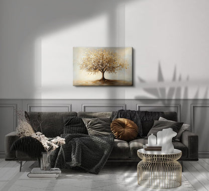 Tree of Life Gold Canvas Wall Art Modern Luxury Golden Big Tree Painting Picture Wall Decor Abstract Textured Plant Poster Print Artwork for Office Living Room dining room study Home Decoration
