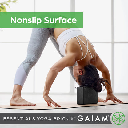 Gaiam Essentials Yoga Brick EVA Foam Block Accessories for Yoga, Meditation, Pilates, Stretching - 2 Pack