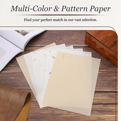 MECCANIXITY 100Pcs A4 Mulberry Paper, Natural Wood Fiber Unprepared Rice Paper Sheets Handmade Decoupage Art Tissue for Calligraphy DIY Drawing Writing Scrapbooking, Gold Dots Beige 8.3"x11.7"