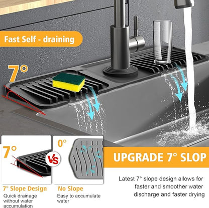 17.7-Inch Kitchen Sink Splash Guard Mat | 7° Slope