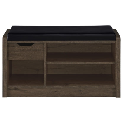 Coaster Home Furnishings - Arrington - Engineered Wood - Storage Bench with Pull-Out Drawer, Adjustable Shelf and Open Compartment - Entryway & Living Room- Smoked Oak Finish - 910321