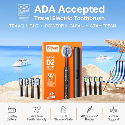 Bitvae ADA Accepted Electric Toothbrush, Travel Toothbrush Rechargeable
