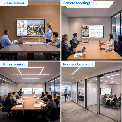 NEWORK Smart Board, 55" All-in-One Interactive Whiteboard, Google EDLA Certified, 48MP CMOS Sensor 4K UHD Camera, 8 AI Noise-Canceling Mics, for Professional Business Meetings and Classroom
