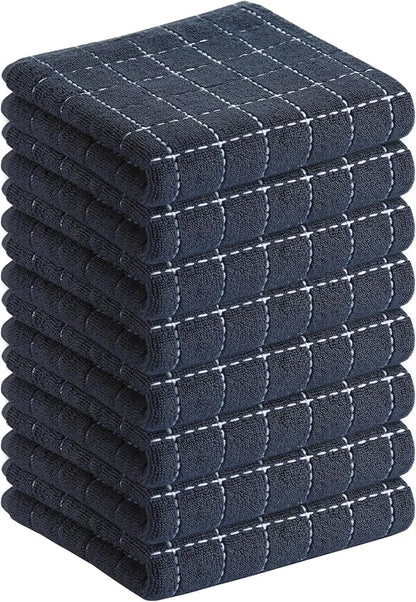 Homaxy 100% Cotton Terry Kitchen Towels, Checkered Designed, Soft and Super