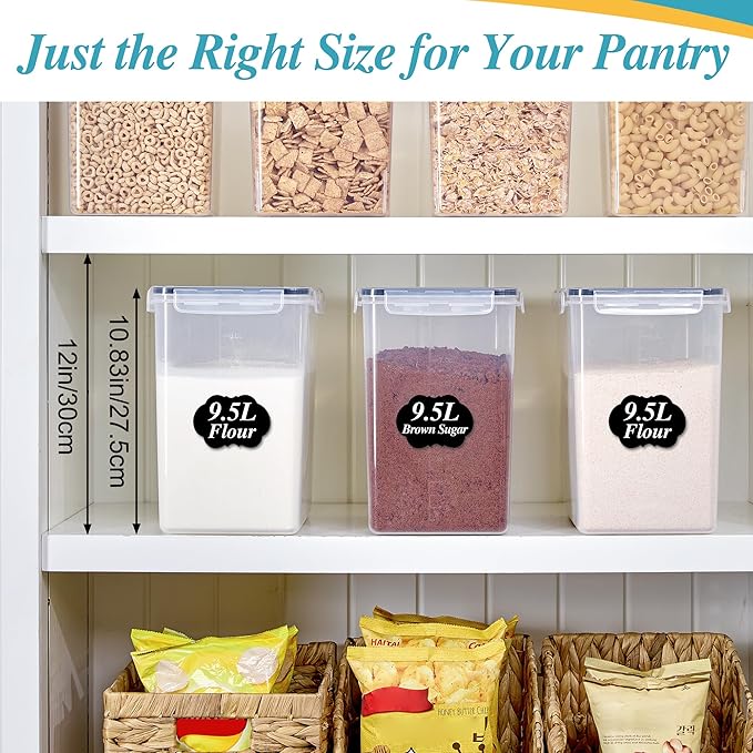 Vtopmart 9.5L 2 Pack Extra Large Flour Sugar Storage Containers