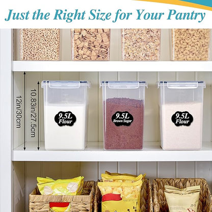 Vtopmart 9.5L 2 Pack Extra Large Flour Sugar Storage Containers