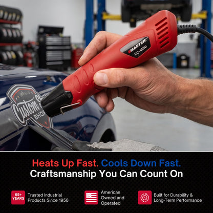 Master Appliance EC-MINI Heat Gun for Crafts, Shrink Wrap, Heat Shrink Tubing, Wire Connectors, Electrical Connectors, Epoxy Resin, Candle Making Heatgun, Embossing Hot Air Gun w/Heat Shrink Reflector
