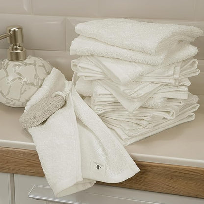 Tens Towels Pack of 60 Washcloths, 12 x 12 Inches, Lighter Weight, Quick to Dry