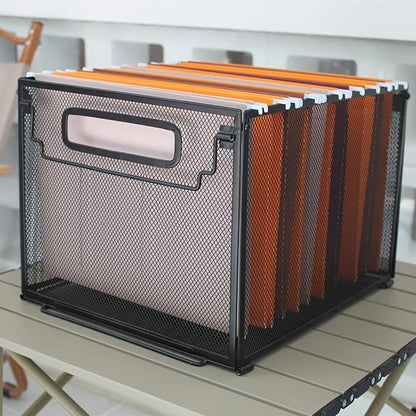 SETTFRFE Letter Size Metal Mesh Hanging File Folder Organizer Crate Basket