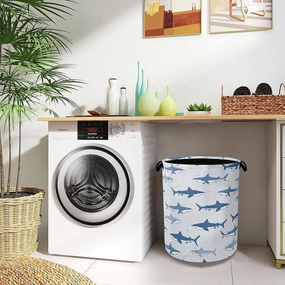 Cute Shark Laundry Basket, Foldable Oxford Cloth Tote Bag Laundry Hamper