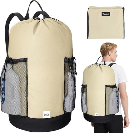 BALEINE 150L Laundry Bag Backpack, 900D Oxford Fabric Large Travel Laundry Bags