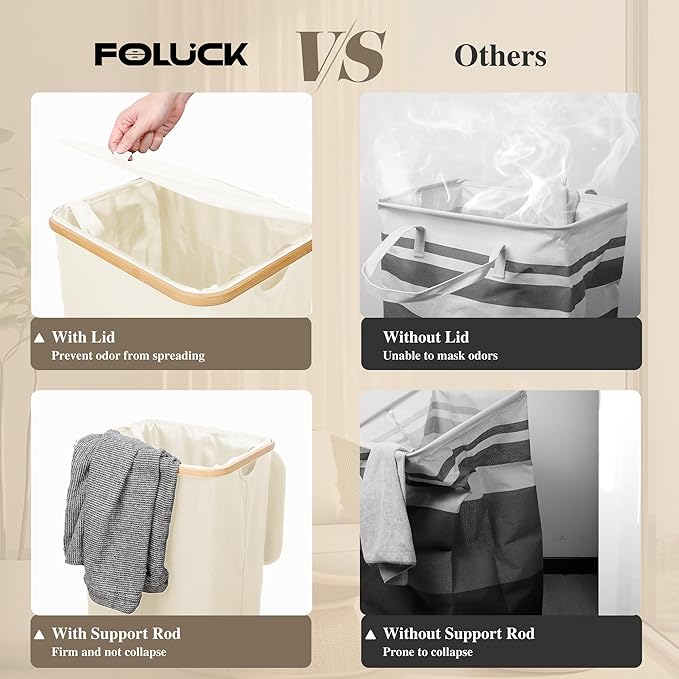 Large Laundry Hamper, 100L Waterproof Laundry Basket