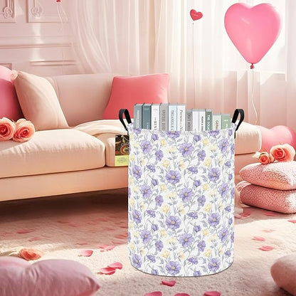 HUNRUNG Laundry Hamper, Large Canvas Fabric Lightweight Storage Basket Toy