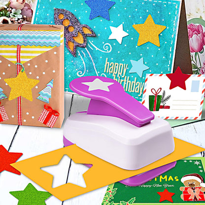Star Hole Punch 2 inch, Star Paper Punch, Stars Shaped Hole Punch, Scrapbooking Punches, Stars Hole Puncher for Crafts, StarPunch Lever Paper Punch, Craft Punches for Scrapbooking, Card Making