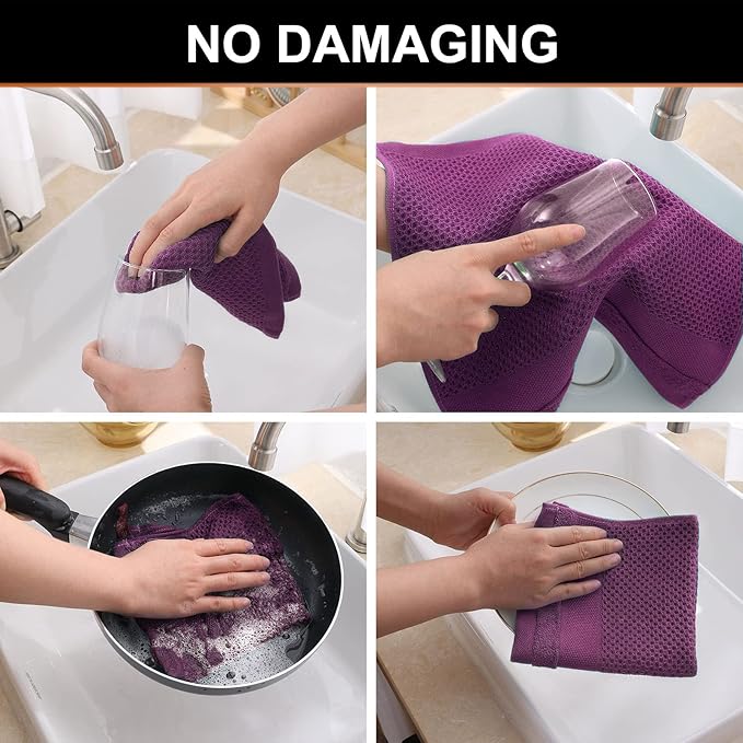 Homaxy 100% Cotton Waffle Weave Kitchen Towels, 13 x 28 Inches Super Absorbent