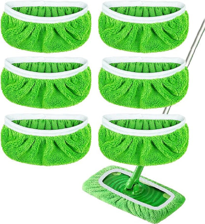 6 Pack Reusable Microfiber Mop Pads